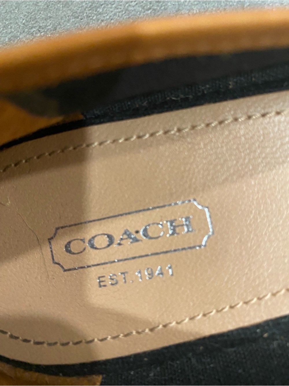 Coach Black Canvas Ballet Flats with Tan Trim - Picture 4 of 9